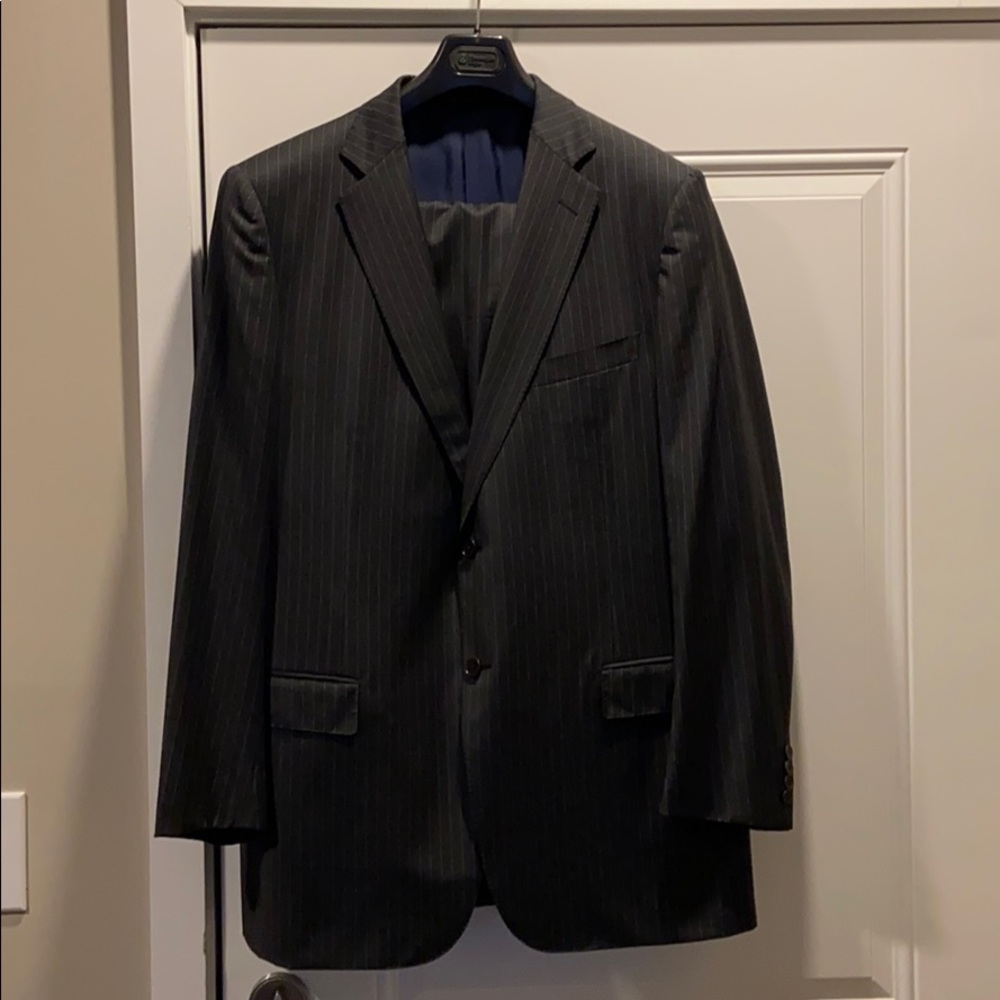 Ermenegildo Zegna Grey Pinstripe Suit 58L